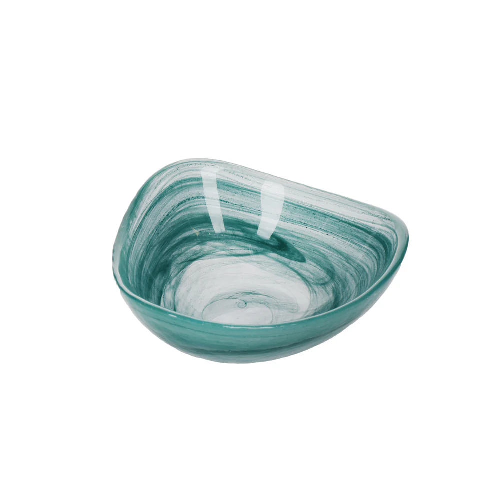 Artesà Glass Serving Bowl Green Swirl - 13cm