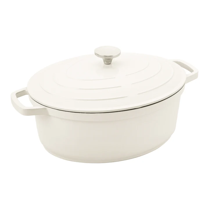 Grunwerg Commichef Cast Aluminium 32cm Oval Casserole - Cream