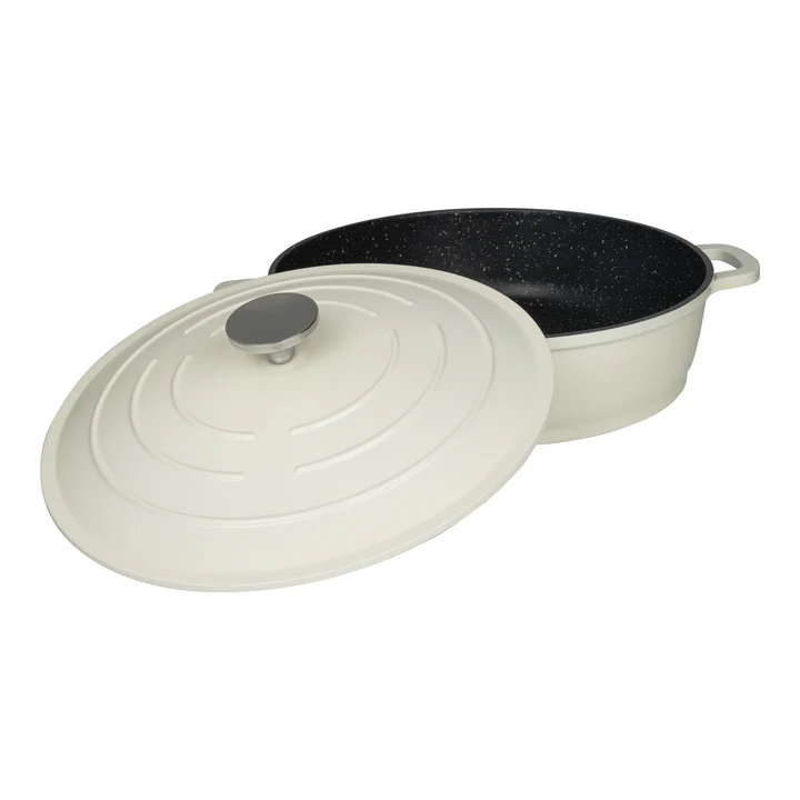 Grunwerg Commichef Cast Aluminium Shallow Casserole - Cream