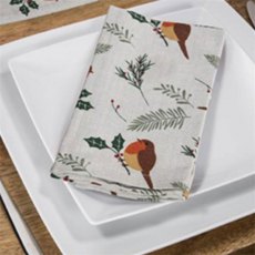 Premier Christmas Robin / Spot Napkins - Set of 4 Premier Christmas Robin / Spot Napkins - Set of 4
