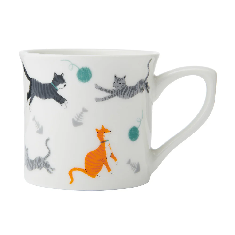 Mikasa Fine China Cat Print Fluted Mug 250ml