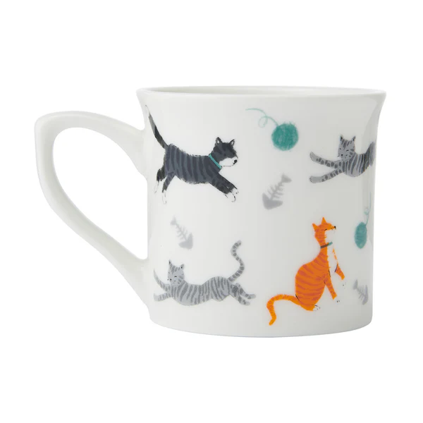 Mikasa Fine China Cat Print Fluted Mug 250ml