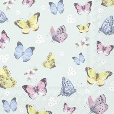 IHR Napkins Romantic Butterflies Light Blue IHR Napkins Romantic Butterflies Light Blue
