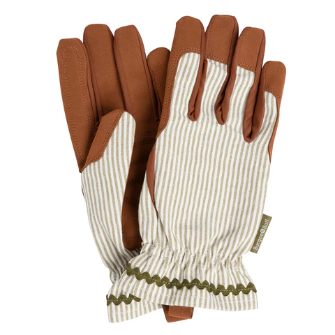 Burgon & Ball Olive Stripe Gardening Gloves - One Size Burgon & Ball Olive Stripe Gardening Gloves - One Size