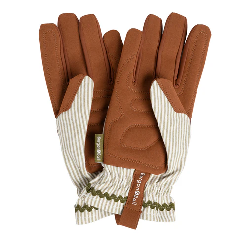 Burgon & Ball Olive Stripe Gardening Gloves - One Size Burgon & Ball Olive Stripe Gardening Gloves - One Size