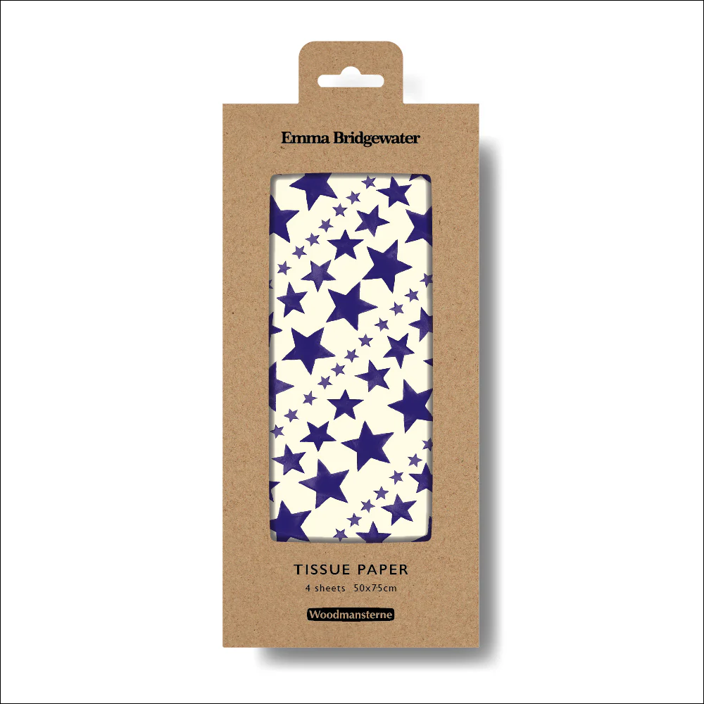 Emma Bridgewater Diagonal Blue Stars Tissue Paper