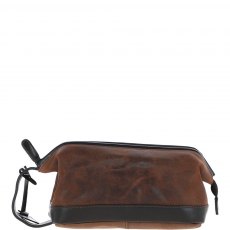 Ashwood Leather Washbag Brown Lou