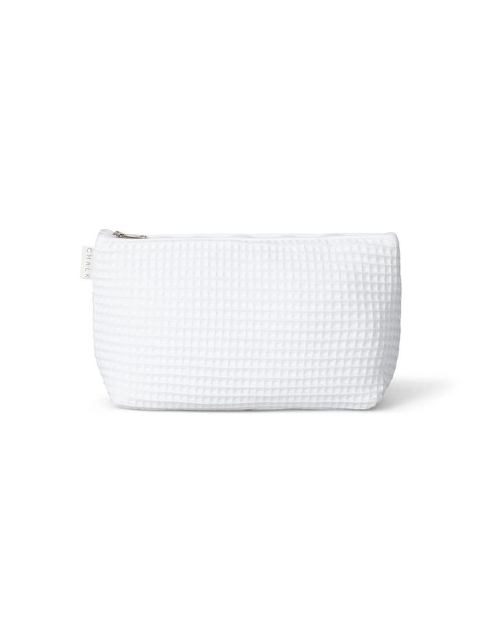 Chalk Waffle Wash Bag Medium White