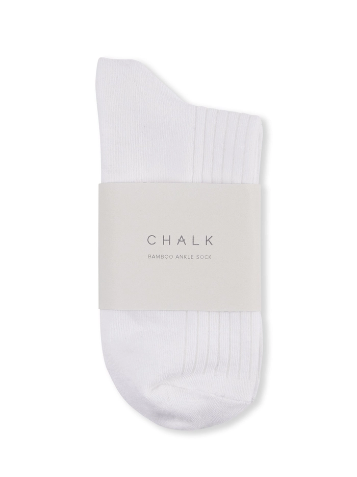 Chalk Bamboo Ankle Socks White