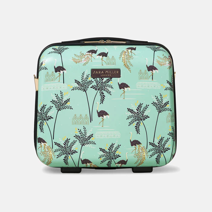 Sara Miller Vanity Case - Mint Ostrich & Palms Sara Miller Vanity Case - Mint Ostrich & Palms