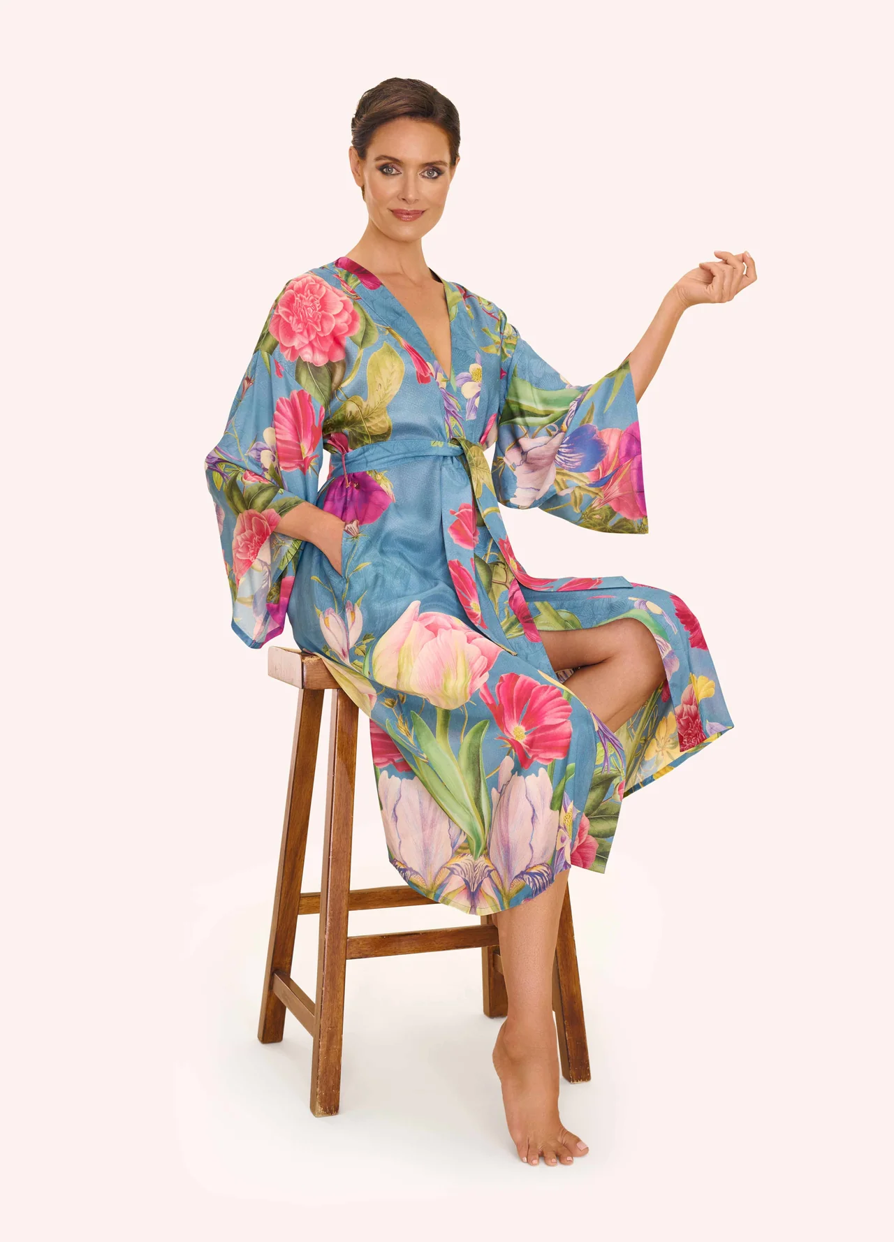 Powder Kimono Gown Floral Study - Petal