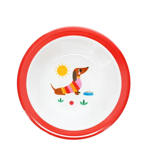 Rex London Children's Melamine Bowl - Sunny Sausage Dog Rex London Children's Melamine Bowl - Sunny Sausage Dog