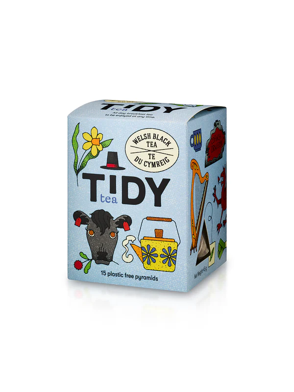 Tidy Tea Welsh Black Tea - 15 Plastic Free Pyramid Teabags Tidy Tea Welsh Black Tea - 15 Plastic Free Pyramid Teabags