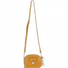 Ashwood Leather Compact Crossbody Bag with Twist Lock & Adjustable Strap - Mustard Y-53 Ashwood Leather Compact Crossbody Bag with Twist Lock & Adjustable Strap - Mustard Y-53