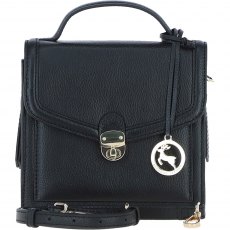 Ashwood Leather Compact Flap Over Handbag with Detachable Crossbody Strap - Black Y-54 Ashwood Leather Compact Flap Over Handbag with Detachable Crossbody Strap - Black Y-54