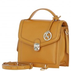 Ashwood Leather Compact Flap Over Handbag with Detachable Crossbody Strap - Mustard Y-54 Ashwood Leather Compact Flap Over Handbag with Detachable Crossbody Strap - Mustard Y-54