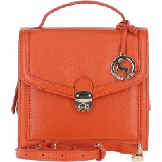 Ashwood Leather Compact Flap Over Handbag with Detachable Crossbody Strap - Orange Y-54 Ashwood Leather Compact Flap Over Handbag with Detachable Crossbody Strap - Orange Y-54