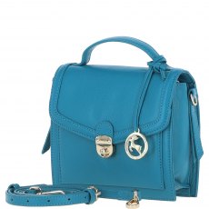 Ashwood Leather Compact Flap Over Handbag with Detachable Crossbody Strap - Turquoise Y-54 Ashwood Leather Compact Flap Over Handbag with Detachable Crossbody Strap - Turquoise Y-54