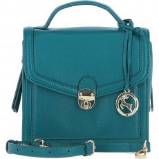 Ashwood Leather Compact Flap Over Handbag with Detachable Crossbody Strap - Green Y-54 Ashwood Leather Compact Flap Over Handbag with Detachable Crossbody Strap - Green Y-54