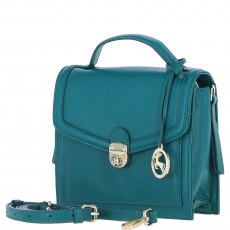 Ashwood Leather Compact Flap Over Handbag with Detachable Crossbody Strap - Green Y-54 Ashwood Leather Compact Flap Over Handbag with Detachable Crossbody Strap - Green Y-54