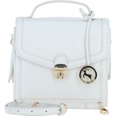 Ashwood Leather Compact Flap Over Handbag with Detachable Crossbody Strap - White Y-54 Ashwood Leather Compact Flap Over Handbag with Detachable Crossbody Strap - White Y-54