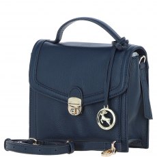 Ashwood Leather Compact Flap Over Handbag with Detachable Crossbody Strap - Navy Y-54 Ashwood Leather Compact Flap Over Handbag with Detachable Crossbody Strap - Navy Y-54