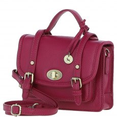 Ashwood Leather Twist Lock Small Satchel - Raspberry Y-61 Ashwood Leather Twist Lock Small Satchel - Raspberry Y-61