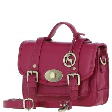 Ashwood Leather Twist Lock Medium Satchel - Raspberry Y-62 Ashwood Leather Twist Lock Medium Satchel - Raspberry Y-62
