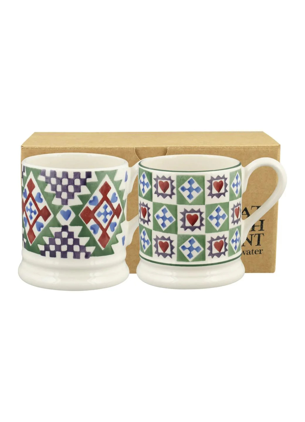 Emma Bridgewater Christmas Quilt Set Of 2 1/2 Pint Mugs Boxed Emma Bridgewater Christmas Quilt Set Of 2 1/2 Pint Mugs Boxed