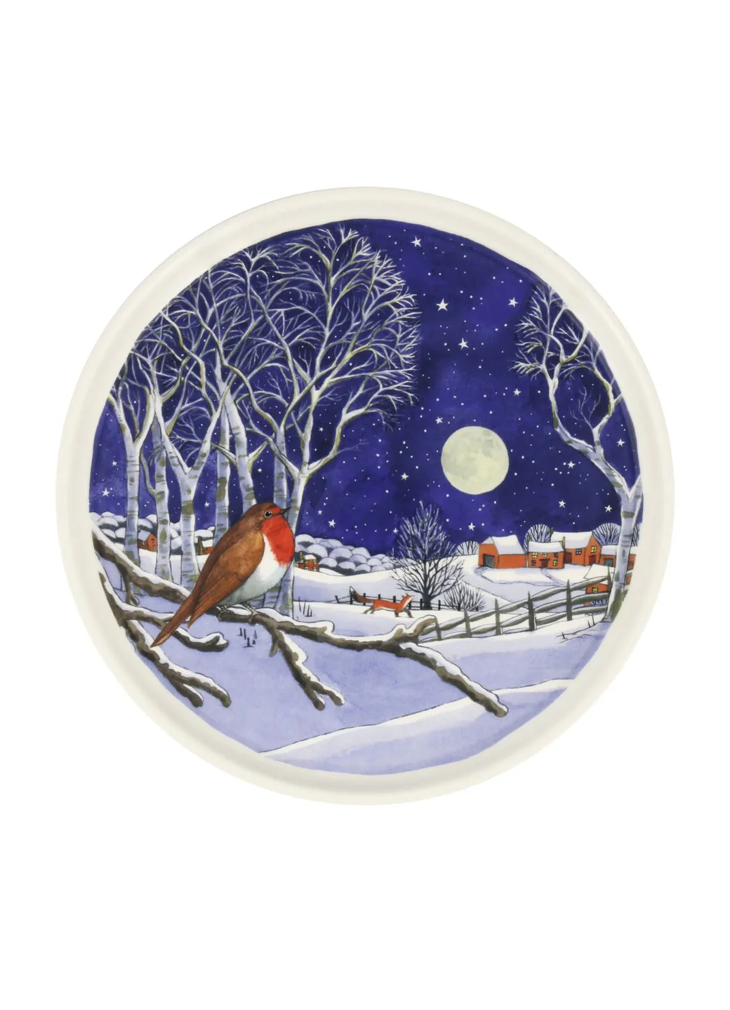 Emma Bridgewater Midnight Robin Flat Serving Plate Emma Bridgewater Midnight Robin Flat Serving Plate