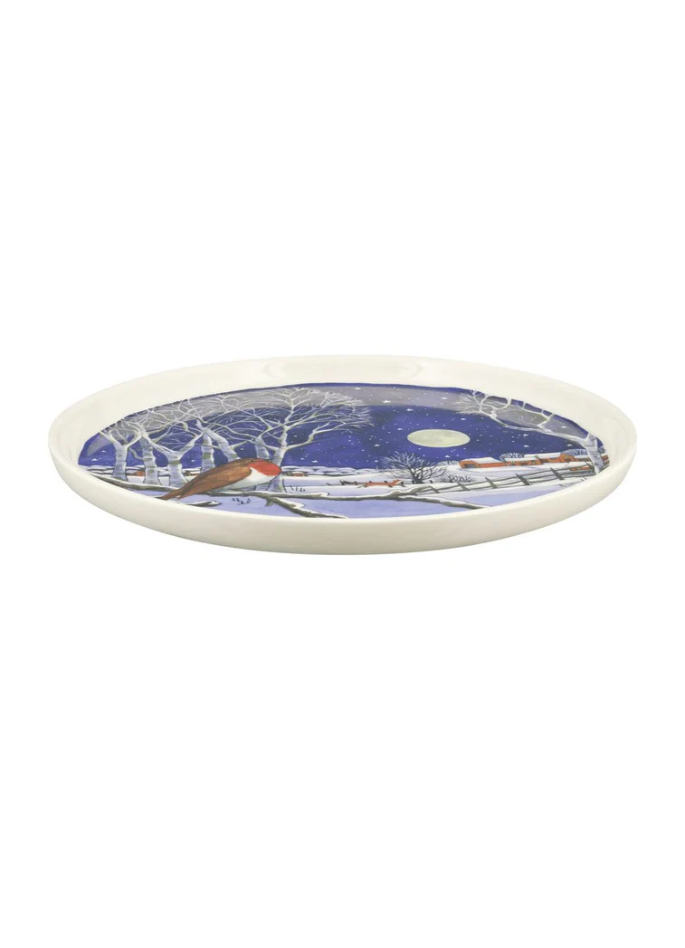 Emma Bridgewater Midnight Robin Flat Serving Plate Emma Bridgewater Midnight Robin Flat Serving Plate