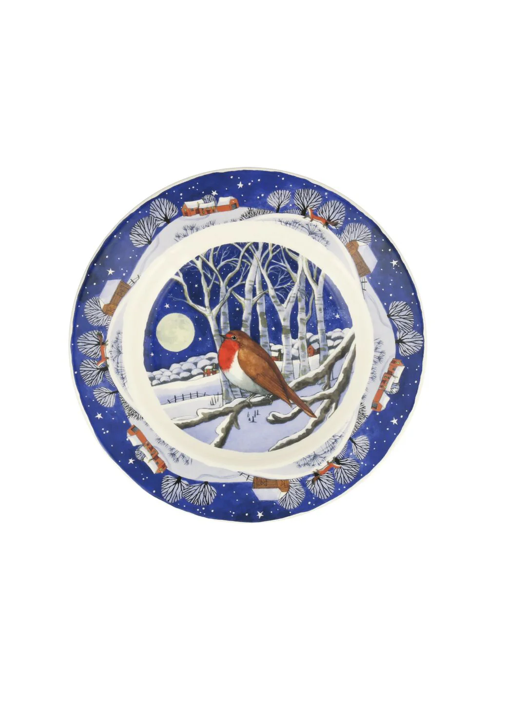 Emma Bridgewater Midnight Robin Medium Dinner Plate 8.5 Inch Emma Bridgewater Midnight Robin Medium Dinner Plate 8.5 Inch