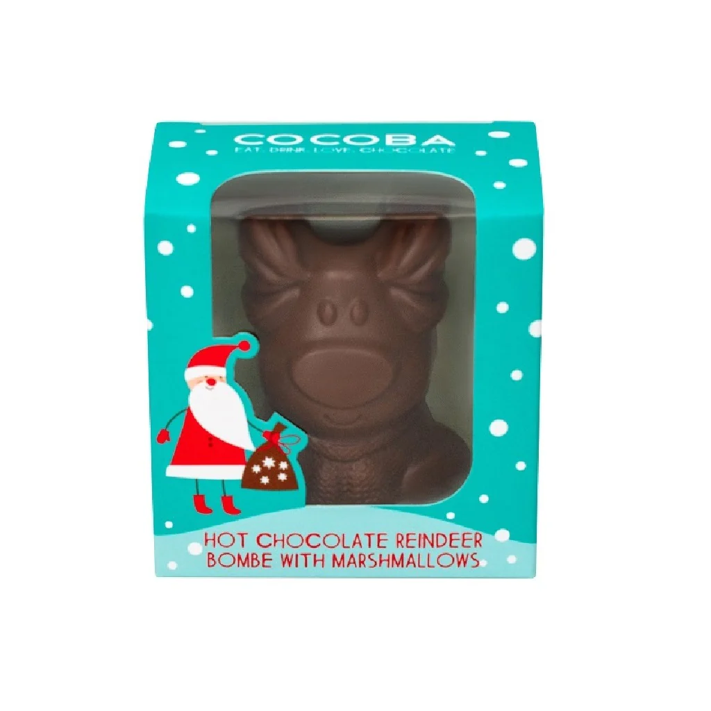 Cocoba Christmas Reindeer Hot Chocolate Bombe 50g Cocoba Christmas Reindeer Hot Chocolate Bombe 50g