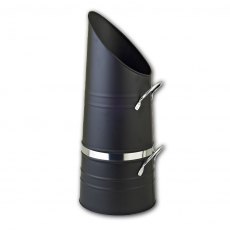 Inglenook Premium Tapered Black Coal Hod With Silver Band Inglenook Premium Tapered Black Coal Hod With Silver Band