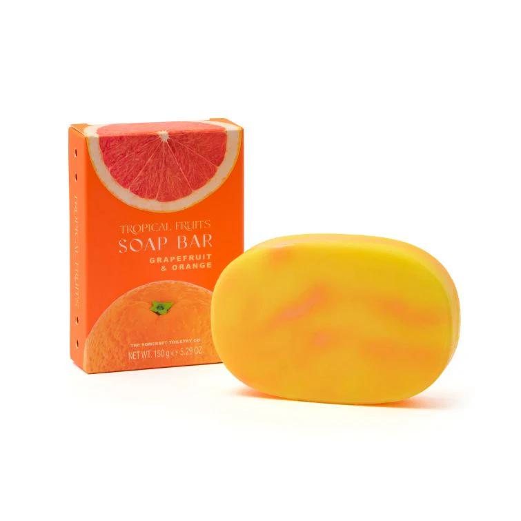 The Somerset Toiletry Co. Tropical Fruit Orange & Grapefruit Marbled Soap 150g The Somerset Toiletry Co. Tropical Fruit Orange & Grapefruit Marbled Soap 150g