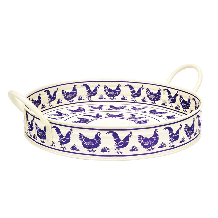 Emma Bridgewater Blue Hens Large Handled Tray Emma Bridgewater Blue Hens Large Handled Tray