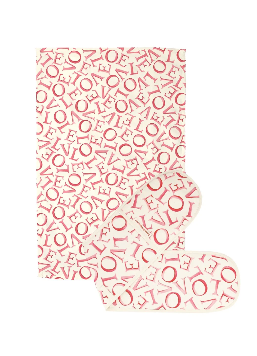 Emma Bridgewater L.O.V.E Double Oven Glove & Tea Towel Set Emma Bridgewater L.O.V.E Double Oven Glove & Tea Towel Set