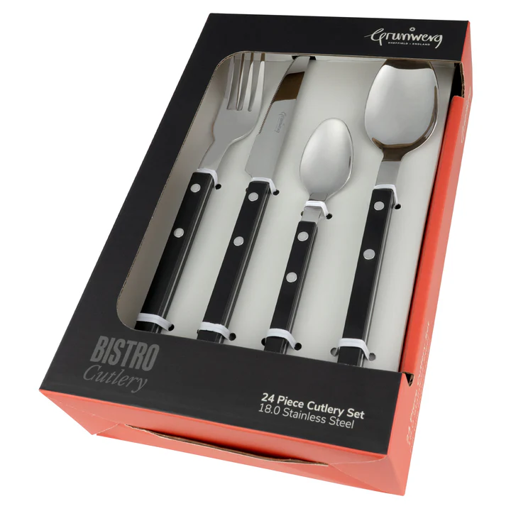 Grunwerg Bistro 24 Piece Cutlery Set - Black Grunwerg Bistro 24 Piece Cutlery Set - Black