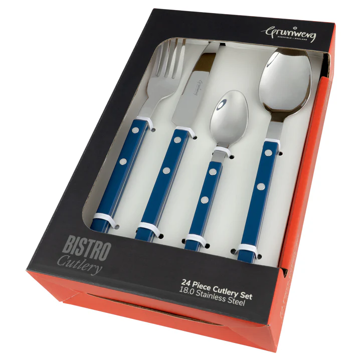 Grunwerg Bistro 24 Piece Cutlery Set - Blue Grunwerg Bistro 24 Piece Cutlery Set - Blue