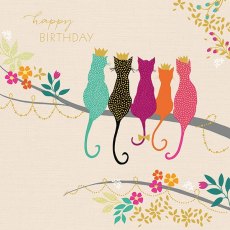 Sara Miller Happy Birthday Greetings Card - Cats