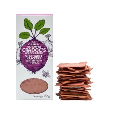 Cradoc's Vegetable Crackers Beetroot and Garlic 80g Cradoc's Vegetable Crackers Beetroot and Garlic 80g