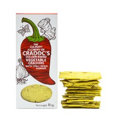 Cradoc's Vegetable Crackers Chilli, Ginger & Garlic 80g Cradoc's Vegetable Crackers Chilli, Ginger & Garlic 80g