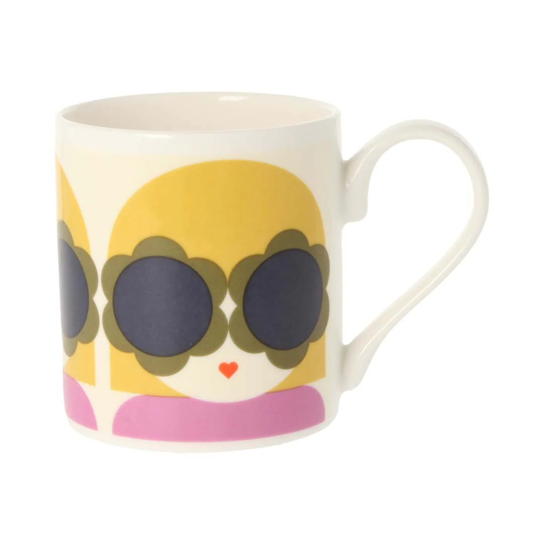 Orla Kiely Lola Yellow & Purple Mug