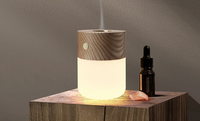 Gingko Smart Diffuser Lamp Walnut