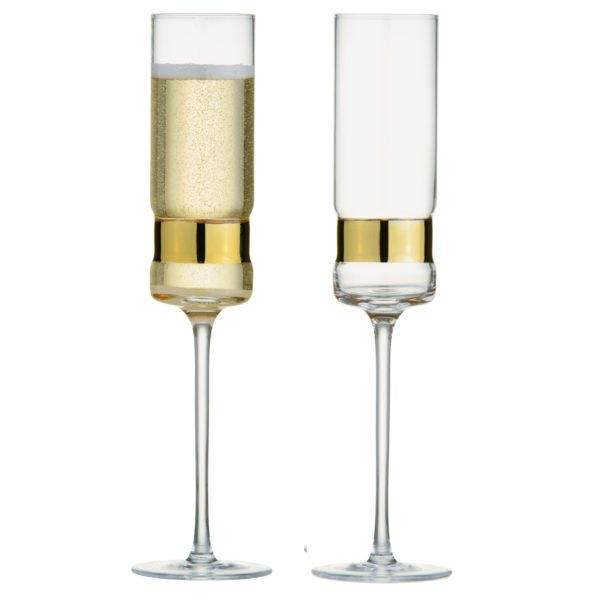 Anton Studio Designs Soho Champagne Flutes Gold Set of 2