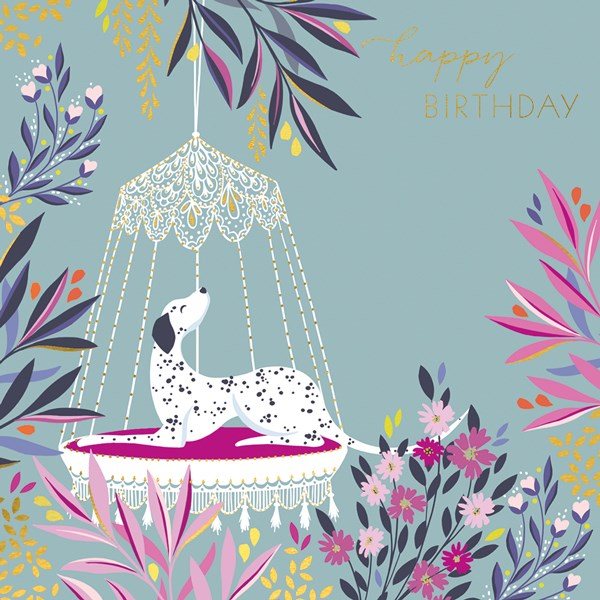 Sara Miller Happy Birthday Greetings Card - Dalmatian