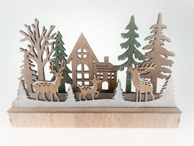 Forest Scene Christmas Decoration with LED