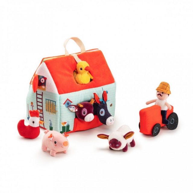 Janod Lanka Kade Pig & Sheep Barn Playset with Colourful Characters