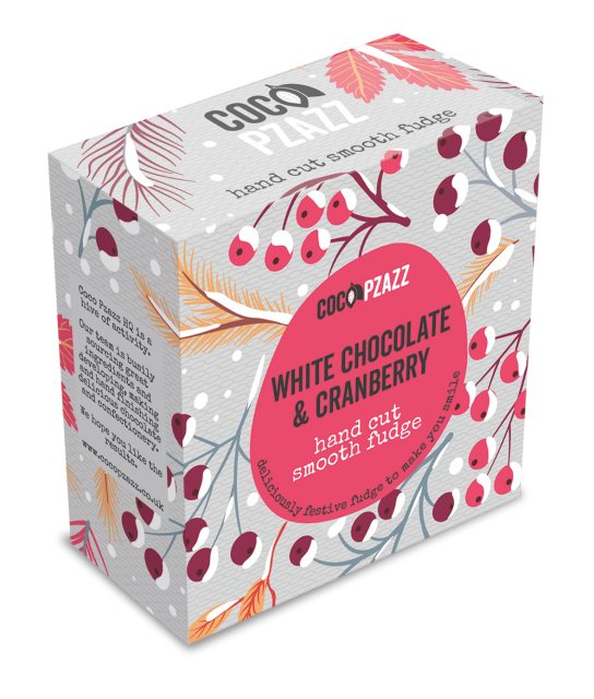 Coco Pzazz White Chocolate & Cranberry Fudge 150g