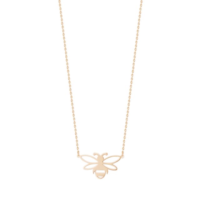 Tipperary Crystal Bee Yellow Gold Stencil Pendant